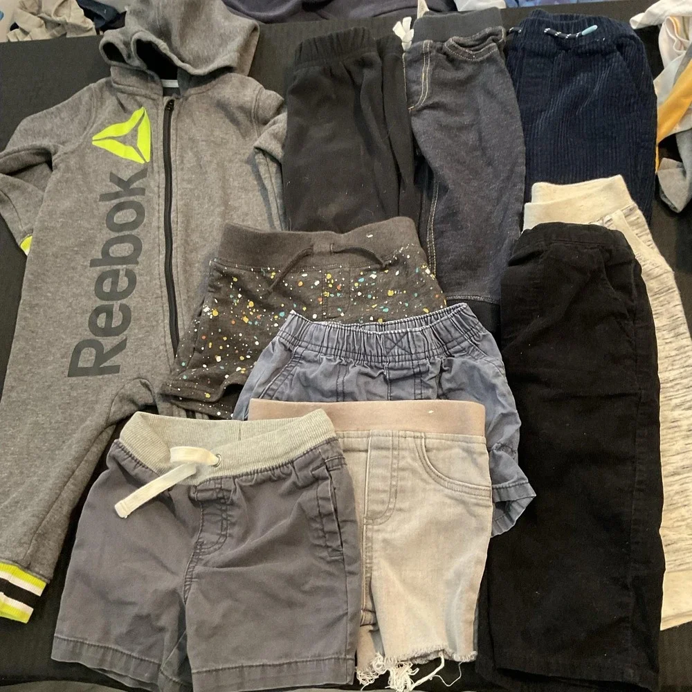 Mixed Brands 26pc Clothes Lot Boys 18M Multicolor Tops Pants Pajamas Shorts